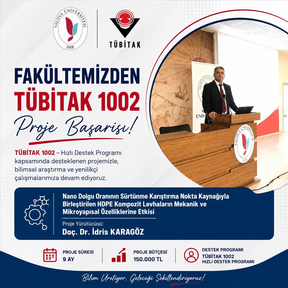 Mühendislik Fakültemizden TÜBİTAK 1002 Proje Başarısı