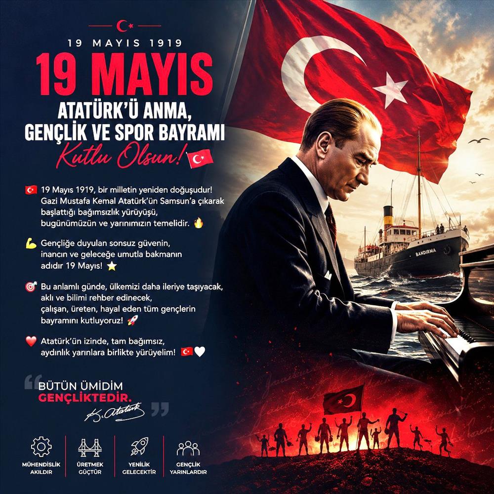 19 Mayıs Atatürk'ü Anma, Gençlik ve Spor Bayramı Mesajı