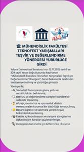 Mühendislik Fakültesi Teknofest Yarışmaları Teşvik ve Değerlendirme Yönergesi Yürürlüğe Girdi