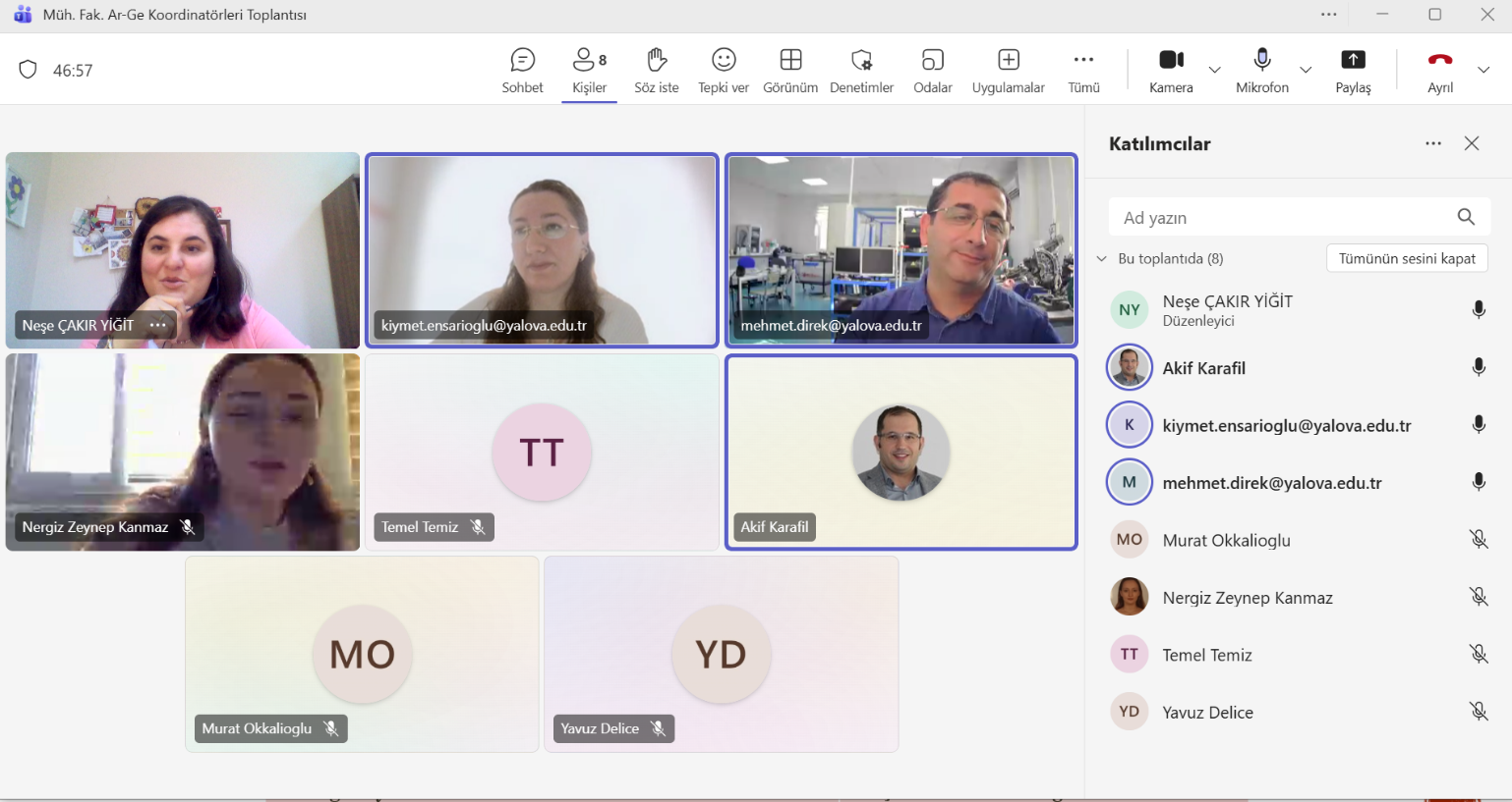 Bölüm Ar-Ge Koordinatörleri KAP Toplantısı